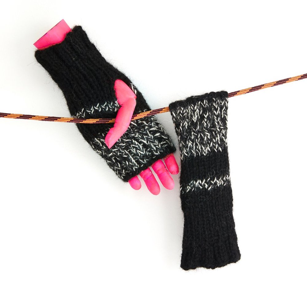 100% Alpaca Knit Fingerless Mitts made in Peru